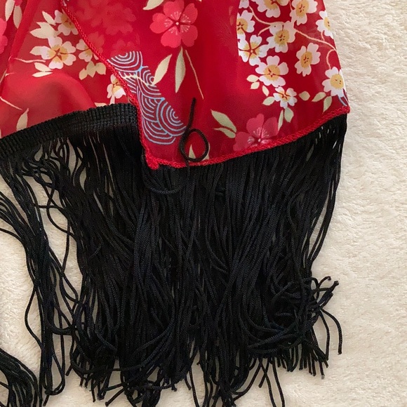 LuLaRoe Monroe - sz S, red floral - Picture 4 of 5